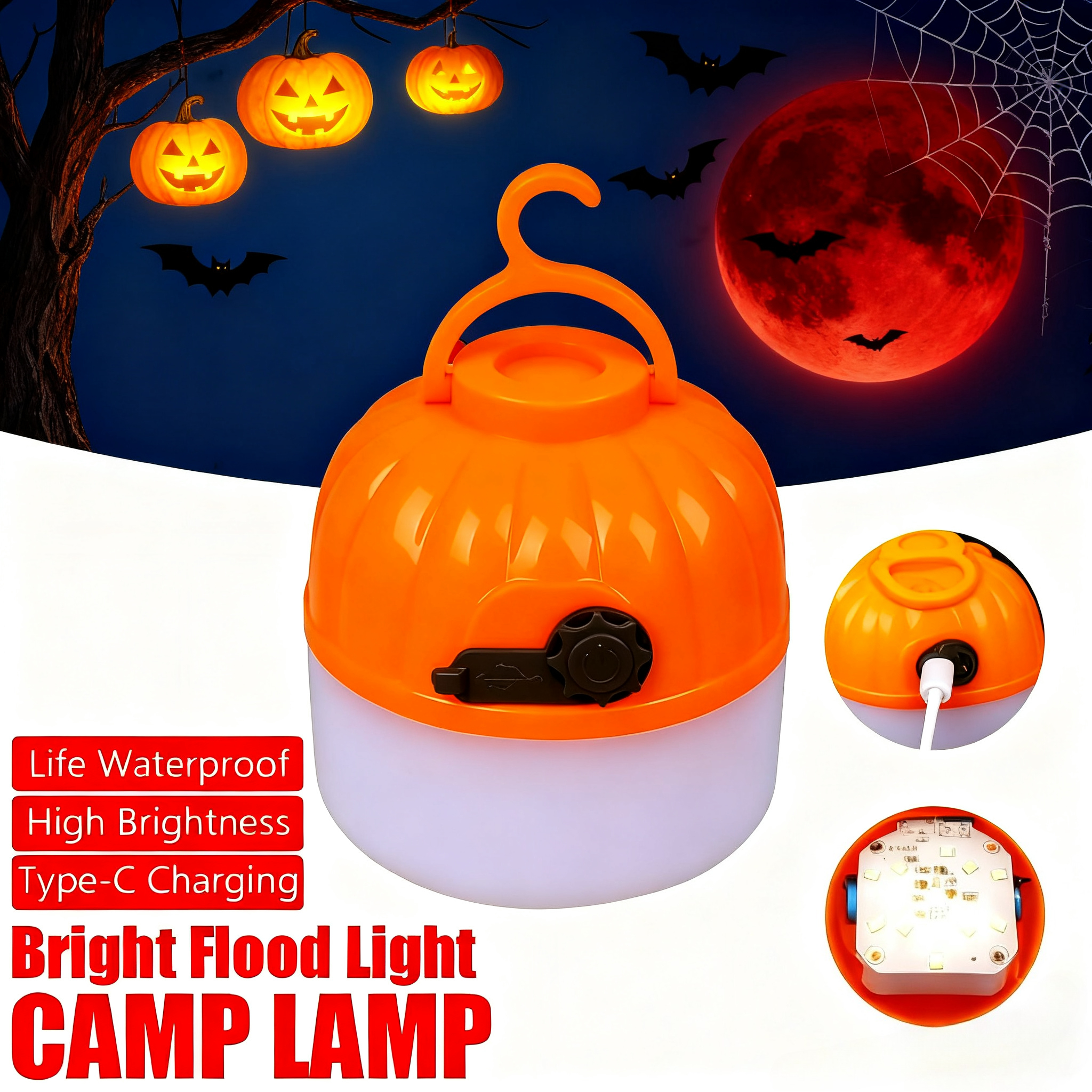 Outdoor Lighting Usb - Mini Portable Halloween Pumpkin Lantern USB