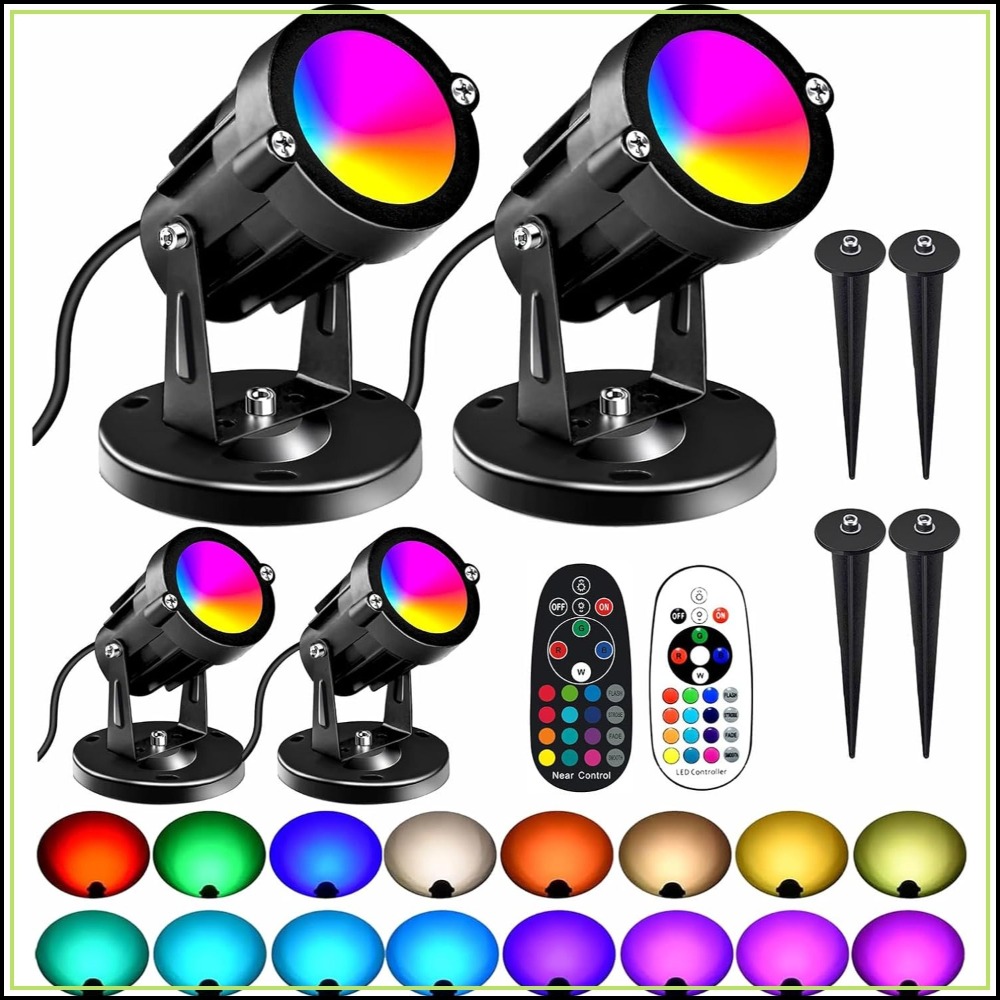 Color Changing Outdoor - RGBW 8W LED Spotlight with Remote,