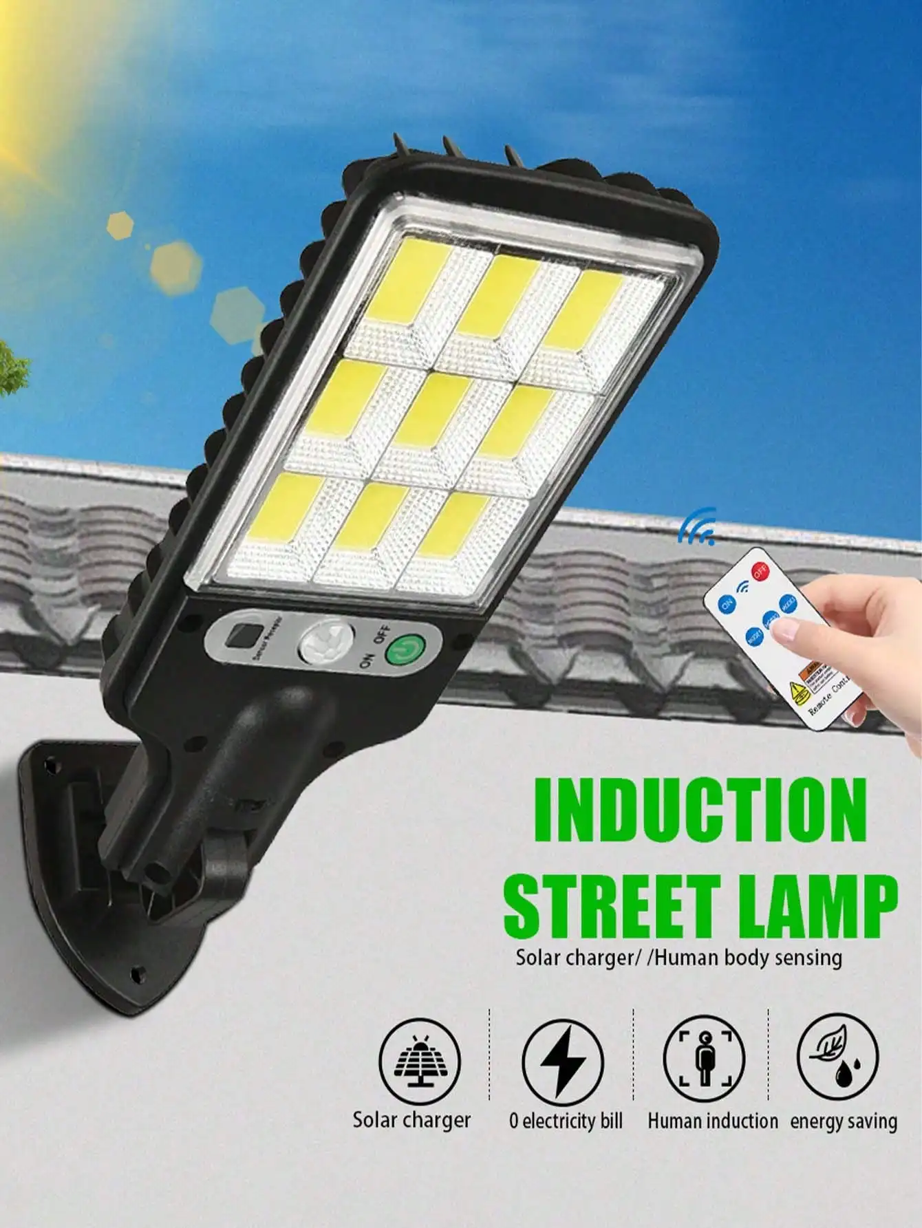 Wall Lighting Outdoor - 108 COB Solar Sensor Wall Light,