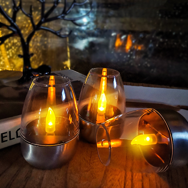 Outdoor Lighting Under Pergola - Solar Powered Flameless Candles Outdoor Waterproof
