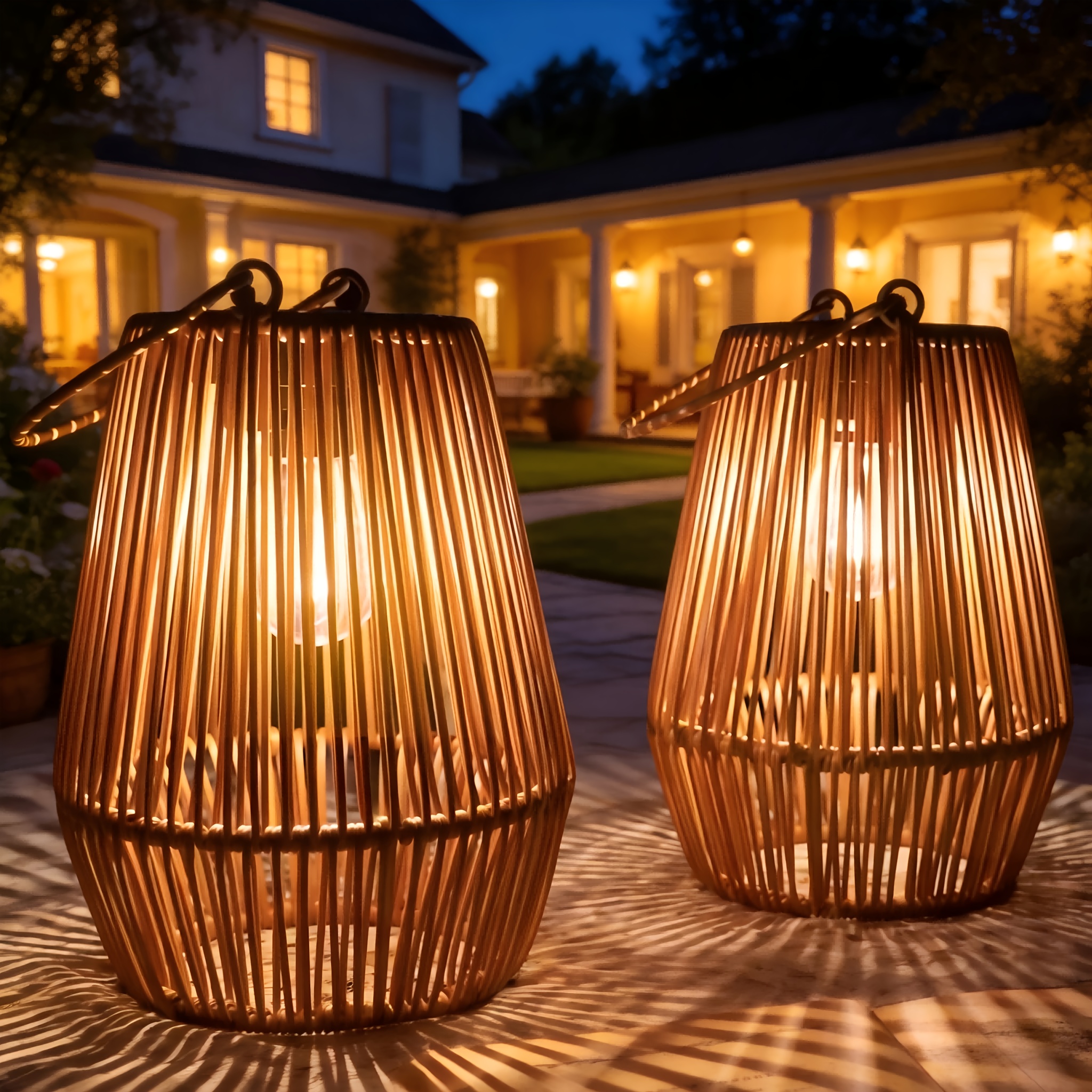 Outdoor Lighting Halloween - 2CPS, Solar Lanterns, Outdoor Hanging Handmade