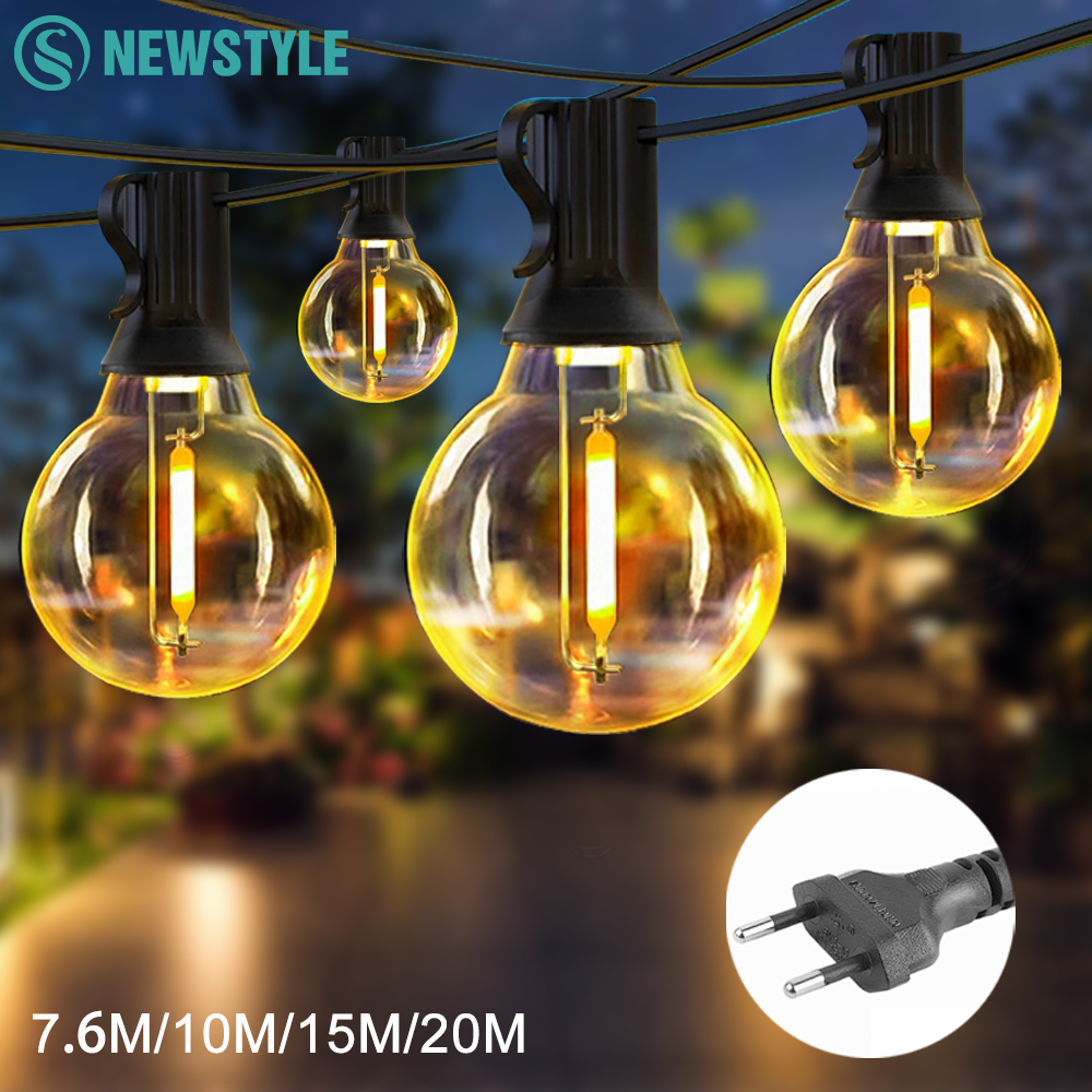 Outdoor Lighting Driveway - G40 LED Outdoor String Ball Lights