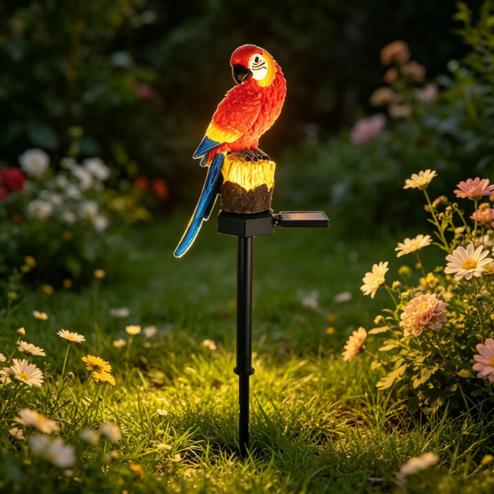 Outdoor Lighting Under Pergola - Solar Resin Parrot Decorative Light, Outdoor