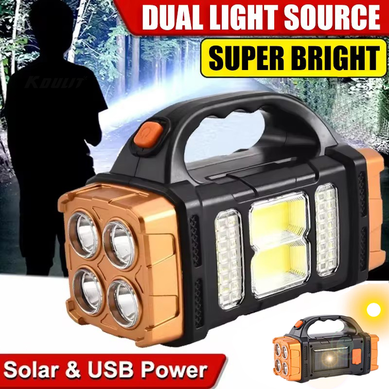 Fire Torch Solar - Multifunctional Solar Powered Rechargeable LED Flashlight