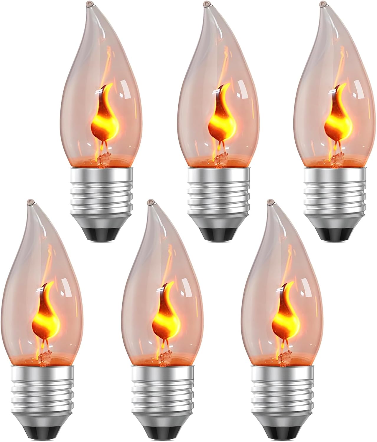Outdoor Lighting For Christmas - E26 Flame Light Bulbs, Flickering Fire