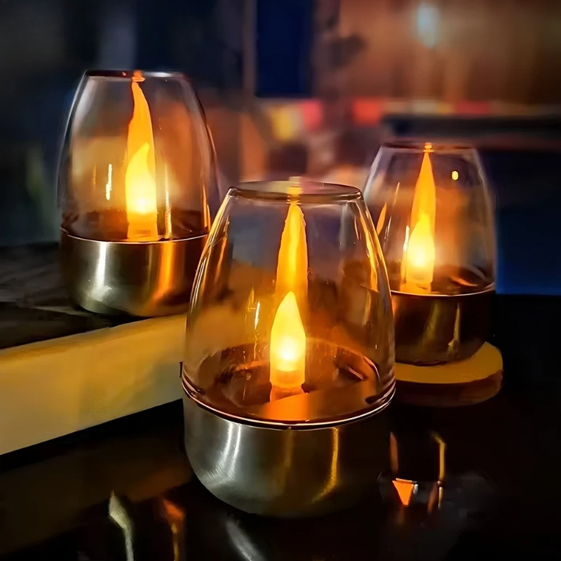 Outdoor Lighting Under Pergola - LED Solar Candles Light Flameless Rechargeable