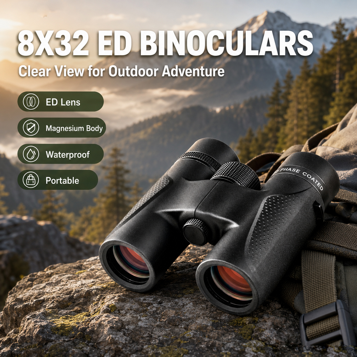 Binoculars Shuntu 8x32 Telesco - Outdoor Adventure Films recensie en prijs