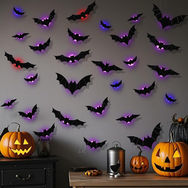 Outdoor Lighting Halloween - New collection LED Bats Spider Decor