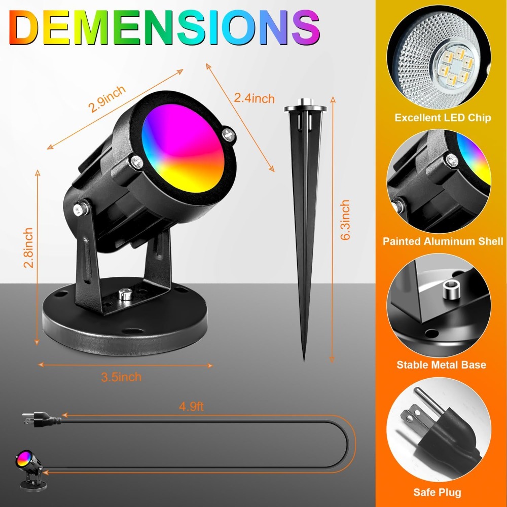 RGBW 8W LED Spotlight with Rem – Color Changing Outdoor Bewertung und Preis