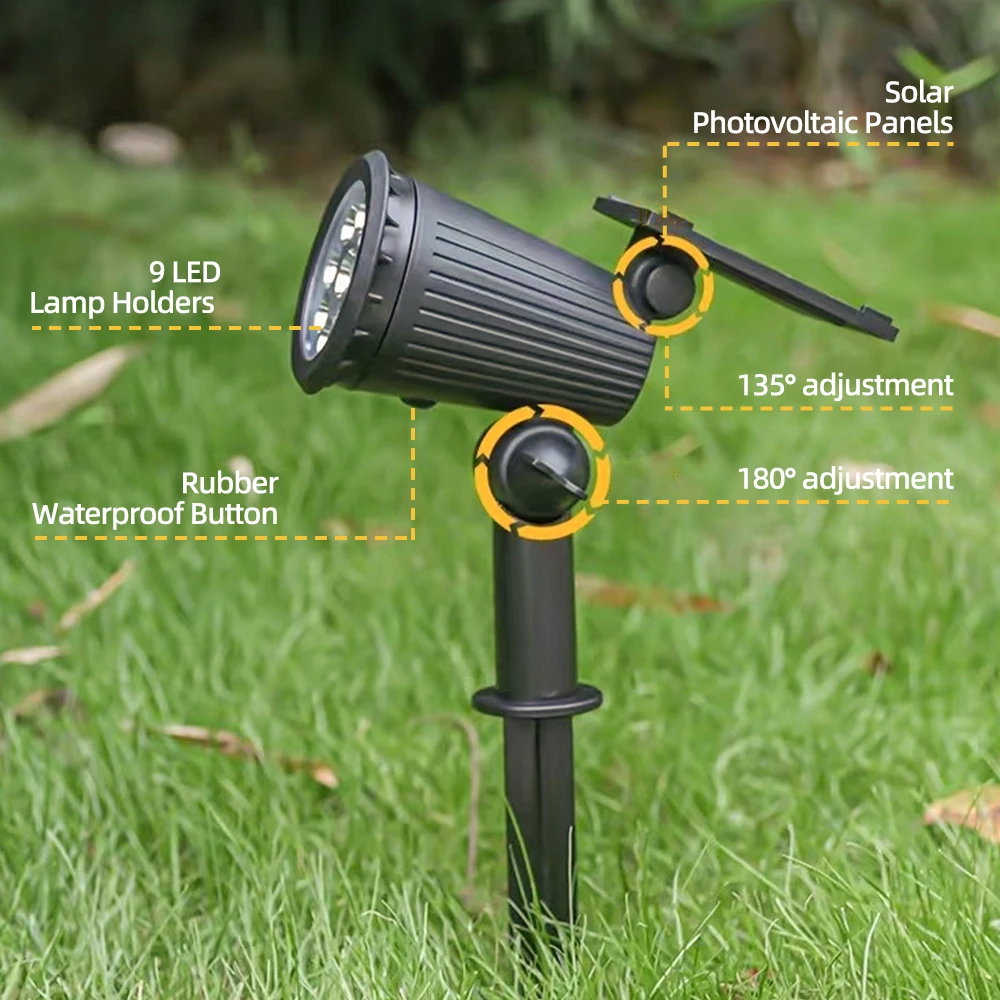 1/2PCS Solar Powered 9LED Lamp – Outdoor Lighting Lux Bewertung und Preis