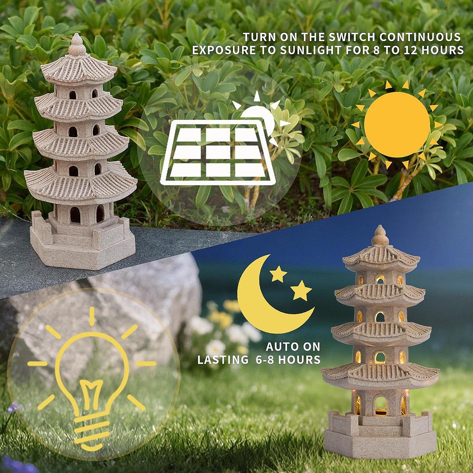 Solar Pagoda Lantern Garden St – Outdoor Lighting Driveway Bewertung und Preis