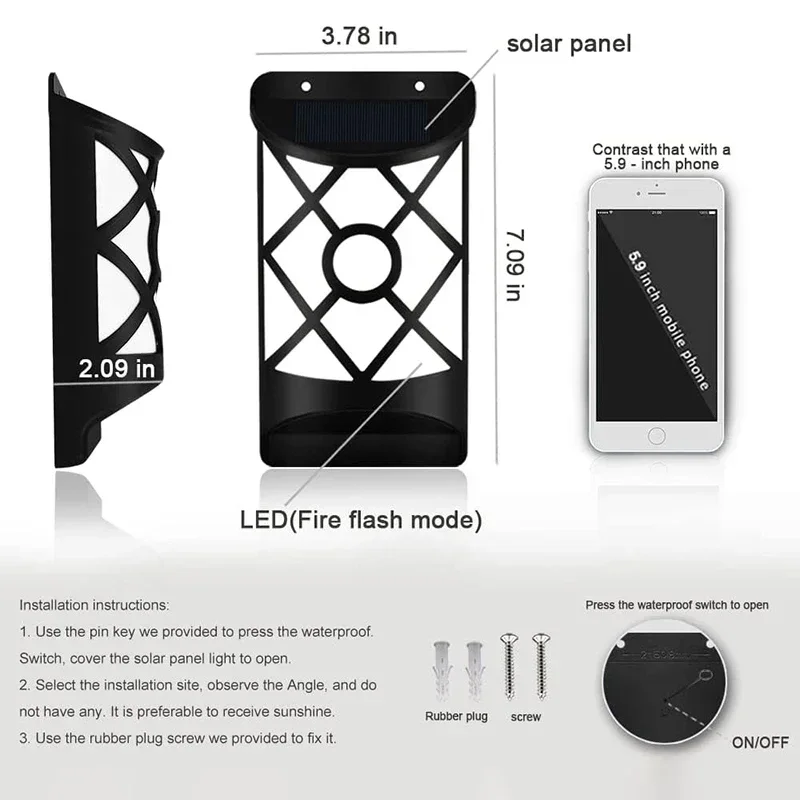 1/2/3/4Pcs 96LED Solar Flame L – Fire Torch Solar Bewertung und Preis