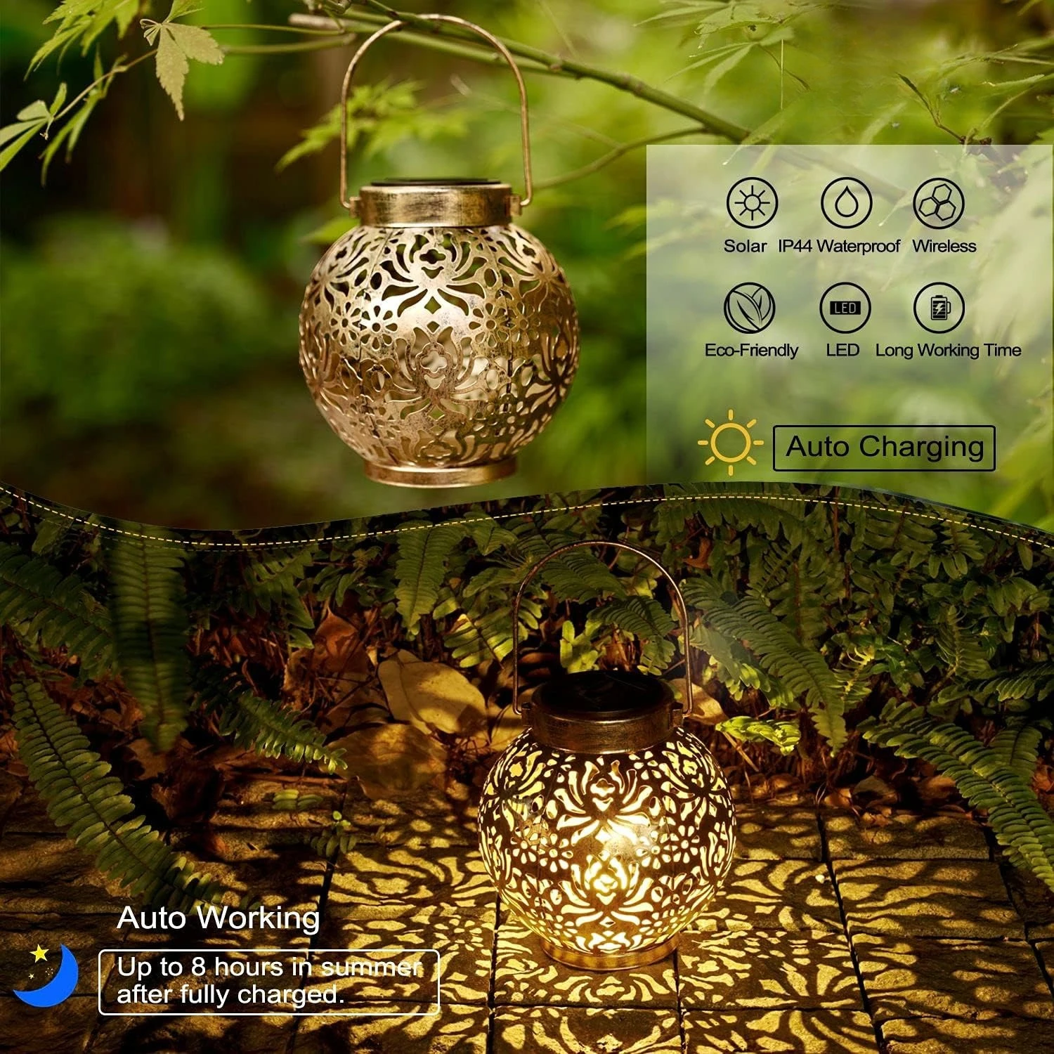 1-6PCS Moroccan Solar Lanterns – Outdoor Lighting Under Pergola Bewertung und Preis