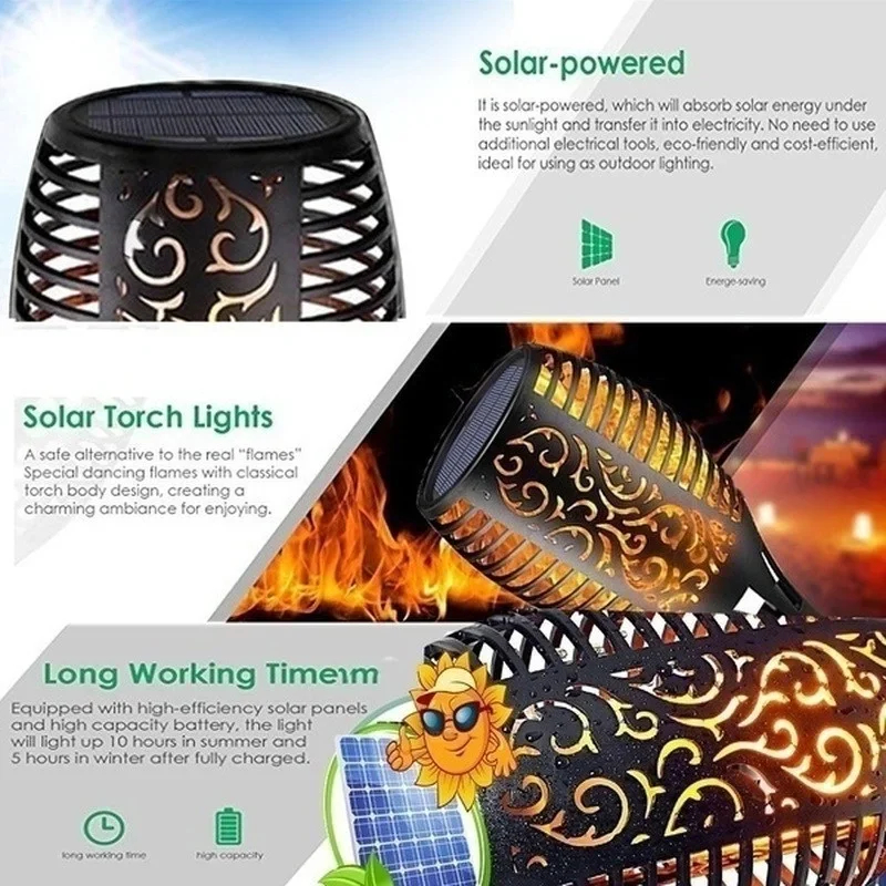 12/33/96LED Solar Flame Torch  – Fire Torch Solar Bewertung und Preis