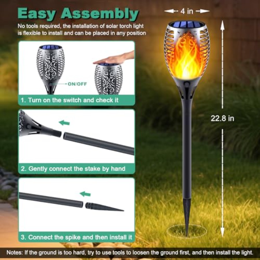 Solar Torch Lights with Flicke – Fire Torch Solar Bewertung und Preis