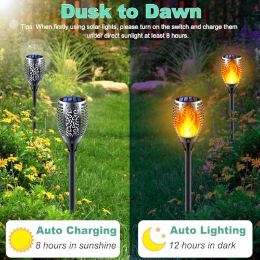 Solar Torch Lights with Flicke – Fire Torch Solar Bewertung und Preis