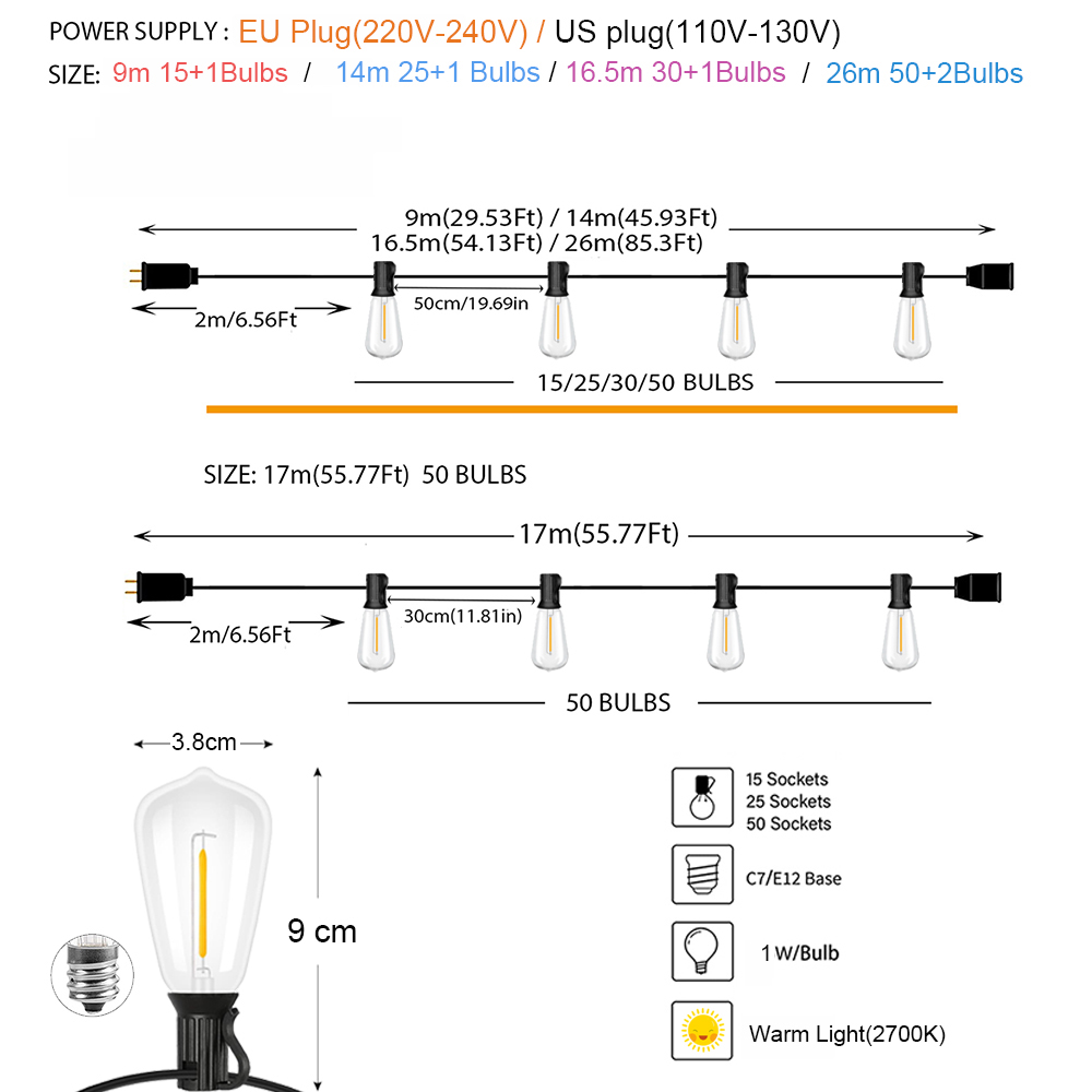 LED String Lights LED Outdoor  – Outdoor Lighting Driveway Bewertung und Preis