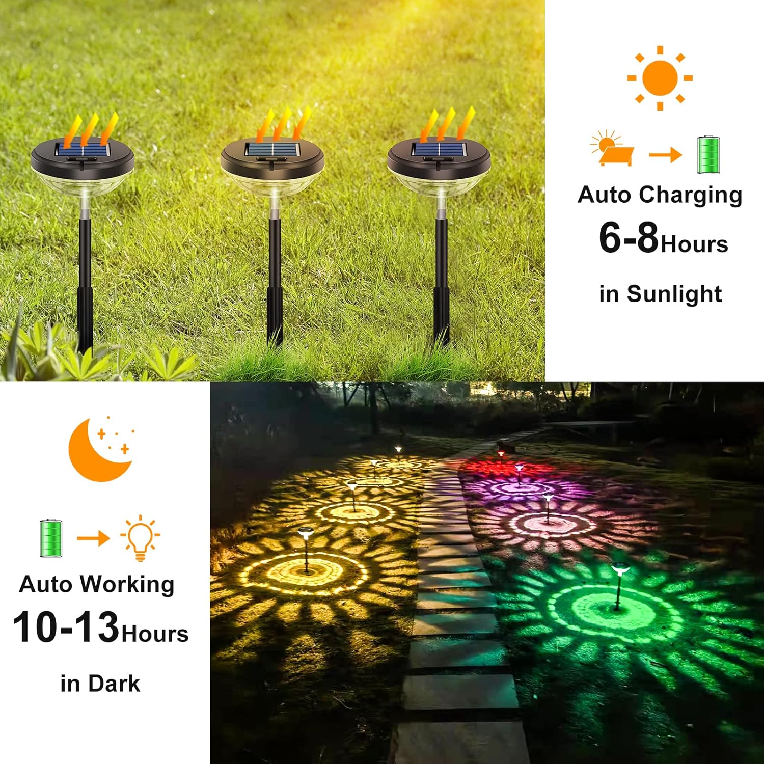 6 Pack Solar Pathway Lights wi – Color Changing Outdoor Bewertung und Preis