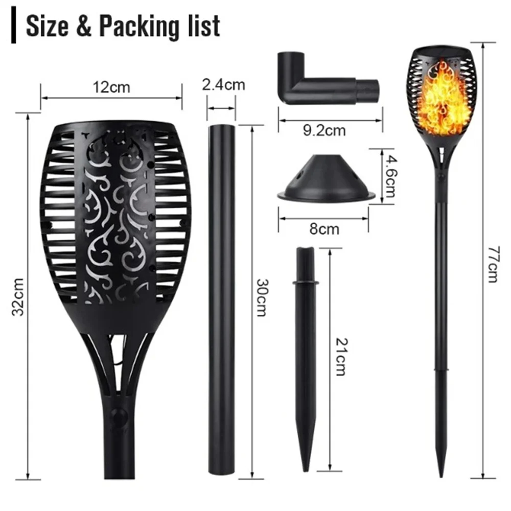 Hot 51LED 96LED Solar Flame To – Fire Torch Solar Bewertung und Preis