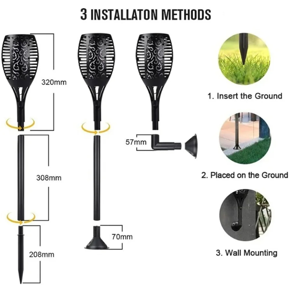 Hot 51LED 96LED Solar Flame To – Fire Torch Solar Bewertung und Preis