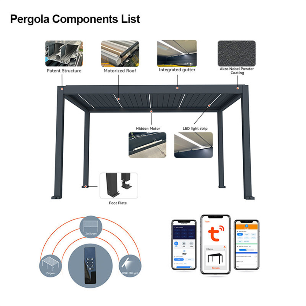 Aluminum Bioclimatic Pergola s – Outdoor Lighting Restaurant Bewertung und Preis