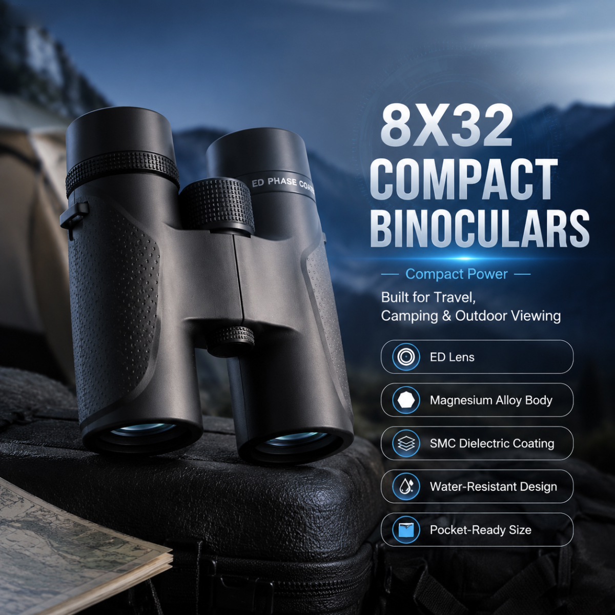 Binoculars Shuntu 8x32 Telesco - Outdoor Adventure Films recensie en prijs