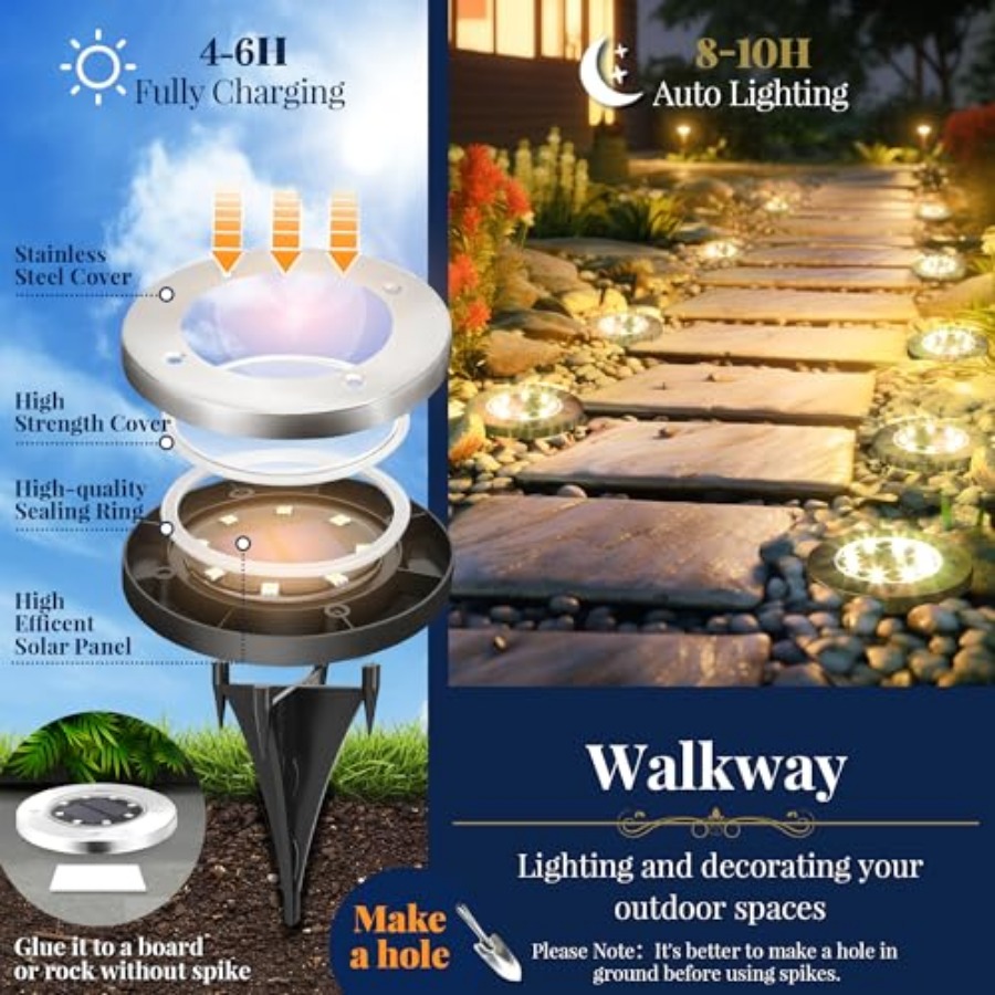 Solar Ground Lights Solar Ligh – Outdoor Lighting Driveway Bewertung und Preis