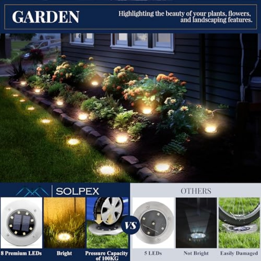 Solar Ground Lights Solar Ligh – Outdoor Lighting Driveway Bewertung und Preis