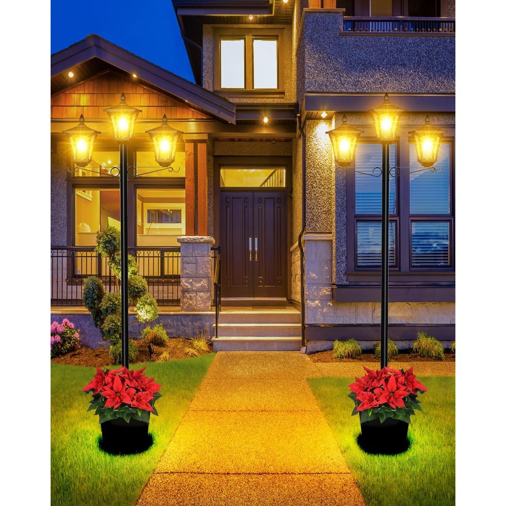 3-Head Solar Lamp Post Light,  – Outdoor Lighting Driveway Bewertung und Preis