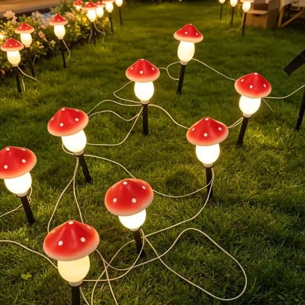 Solar Mushroom String Lights W – Outdoor Lighting For Christmas Bewertung und Preis