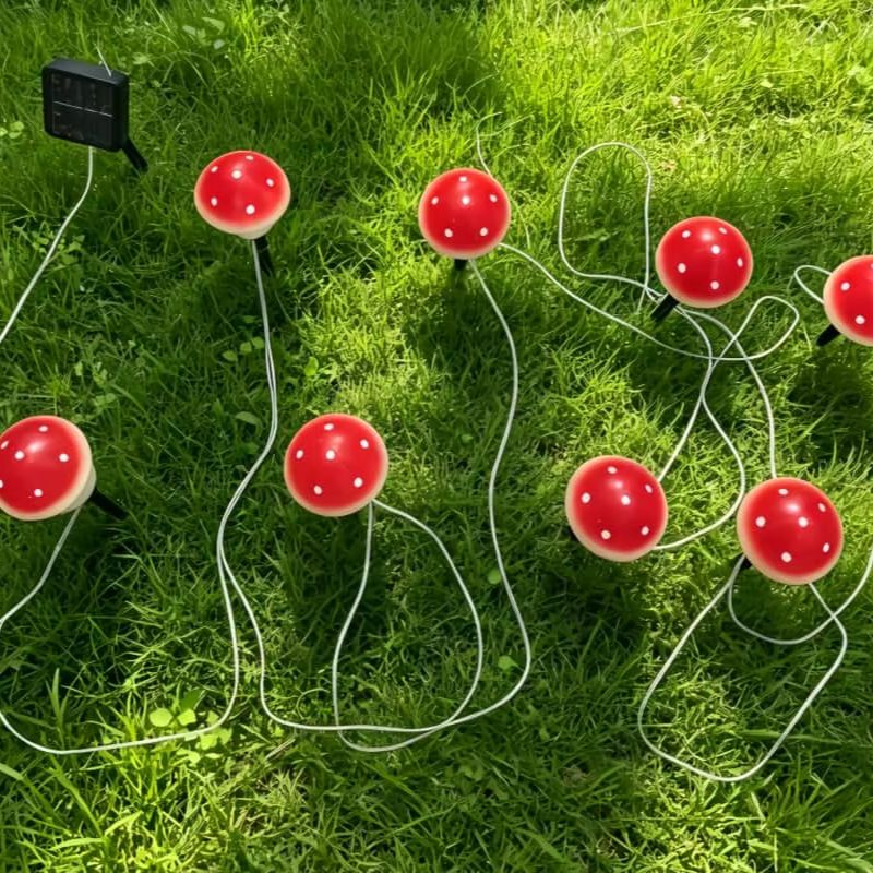 Solar Mushroom String Lights W – Outdoor Lighting For Christmas Bewertung und Preis